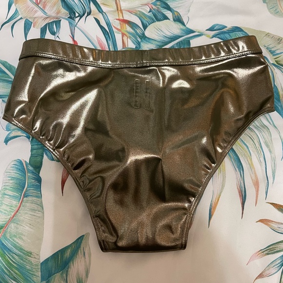 Rick Owens Bronze Metallic Swim Brief Bathing Suit - Picture 2 of 4